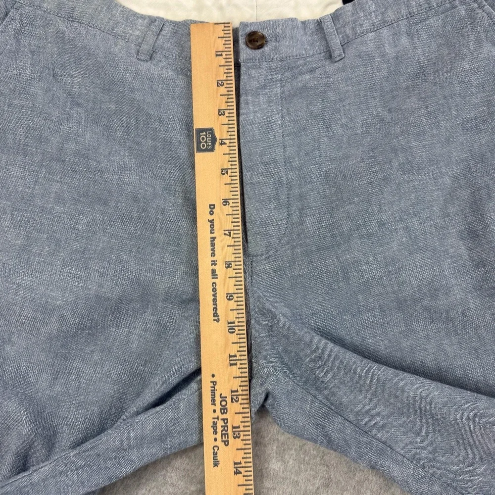 J Crew Pants Mens 36x26 Blue Linen Cotton Lightweight Chambray Summer Casual